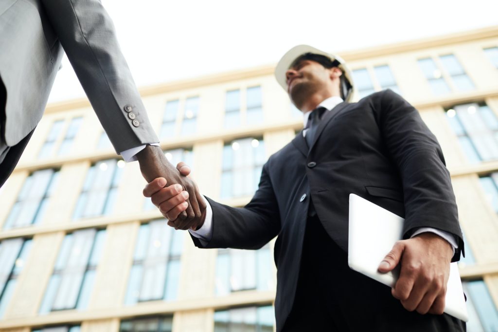Business handshake of businessmen